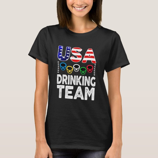 Usa Drinking Team Beer Party T-Shirt (Front)