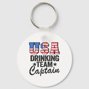 Usa Drinking Team Captain American Flag 4th Of Jul Key Ring