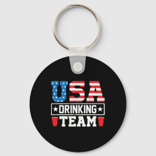 Usa Drinking Team Funny Drinking Beer Lover  Key Ring