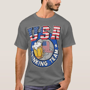 USA Drinking Team US American Flag 4th Of July Bee T-Shirt