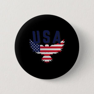 Usa Eagle 4th Of July Gift Casual American Proud  6 Cm Round Badge