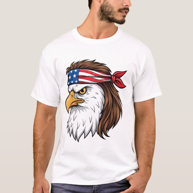 USA Eagle American Flag Headband Patriot T-Shirt (Front)