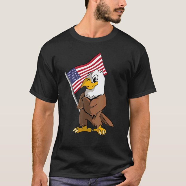 Usa Eagle American Flag Us T-Shirt (Front)