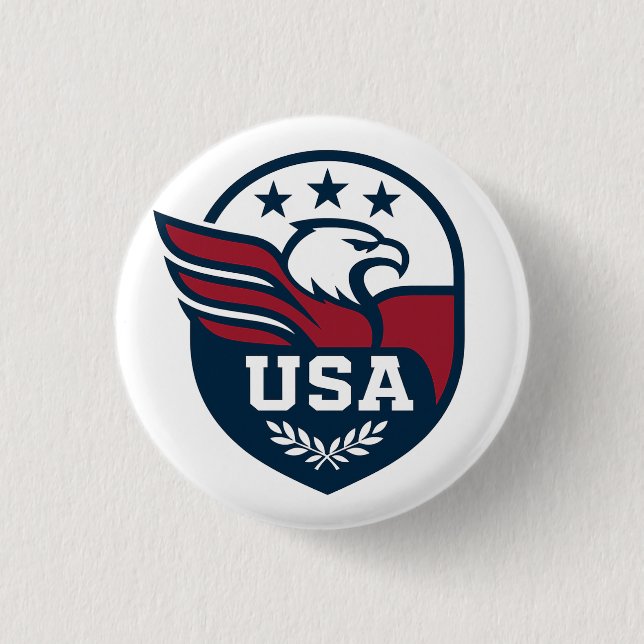 USA Eagle Crest 3 Cm Round Badge (Front)