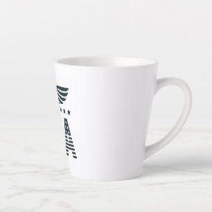 USA Eagle Patriotic Desig -Stars and Stripes Style Latte Mug