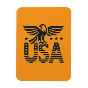 USA Eagle Patriotic Desig -Stars and Stripes Style Magnet