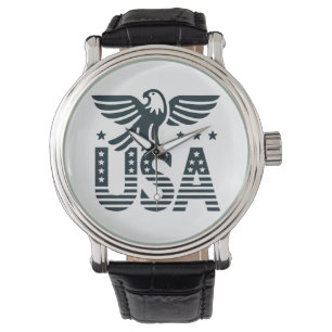 USA Eagle Patriotic Desig -Stars and Stripes Style Watch