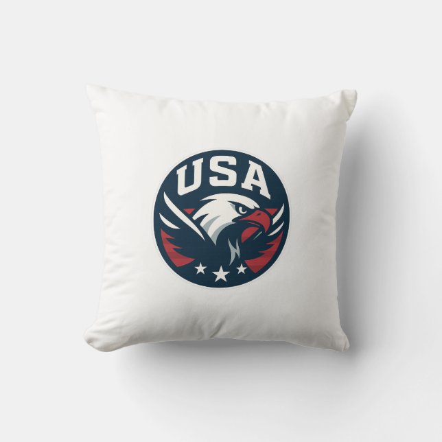 USA Eagle Roundel — Aggressive Sports Emblem Cushion (Front)