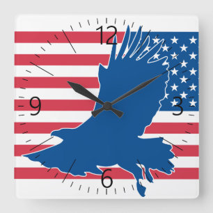 USA eagle Square Wall Clock