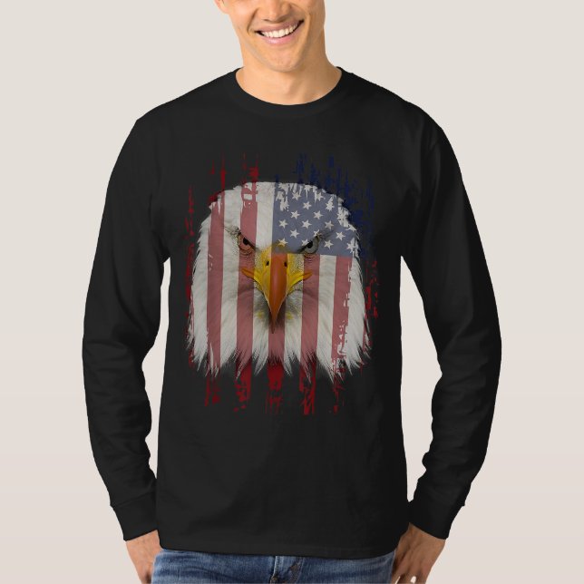USA Eagle With American Flag T-Shirt (Front)