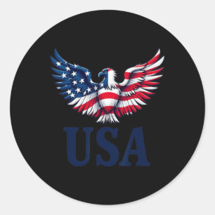 Usa Eagles Design With Flag American Patriot 4th O Classic Round Sticker