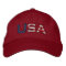 USA Embroidered Stars & Stripes Hat (Khaki)