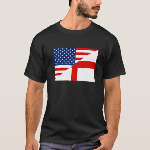 Usa England Dual Citizenship Football T-Shirt