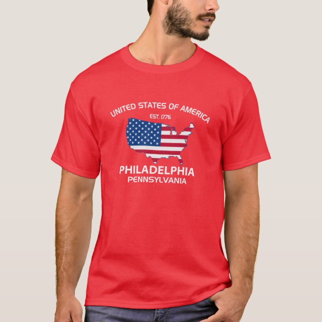 USA EST. 1776 PHILADELPHIA PENNSYLVANIA T-Shirt (Front)