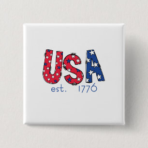 USA Established 1776 American 250th Anniversary 15 Cm Square Badge