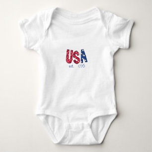 USA Established 1776 American 250th Anniversary Baby Bodysuit