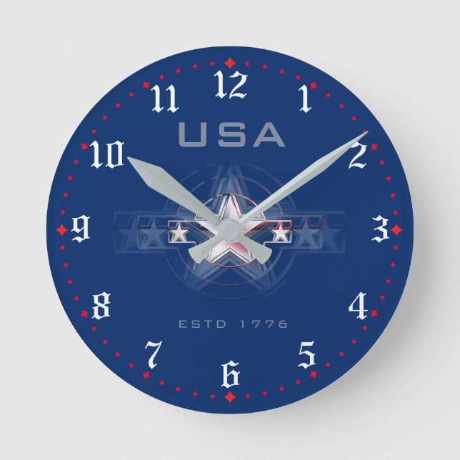 USA Estd. 1776 Round Clock (Front)