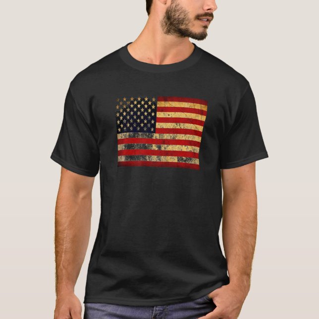 USA Faded Flag Premium T-Shirt (Front)