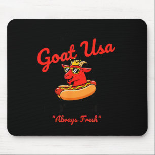 Usa Famous Goat Usa Hot Dogs, Funny American Bbq & Mouse Pad