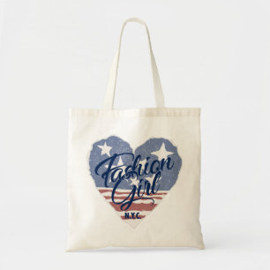 USA Fashion girl , usa heart flag nyc Tote Bag