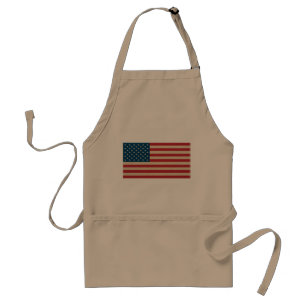 USA faux burlap flag Standard Apron