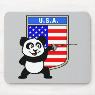 USA Fencing Panda Mouse Pad