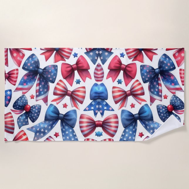 USA Field Day Bows Beach Towel (Front)