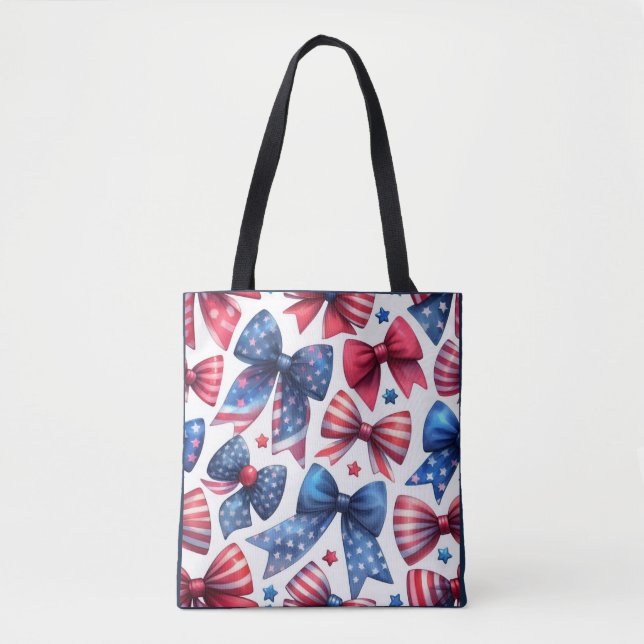 USA Field Day Bows Tote Bag (Front)