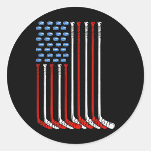 Usa Field Hockey Hoodie American Flag For Women Me Classic Round Sticker