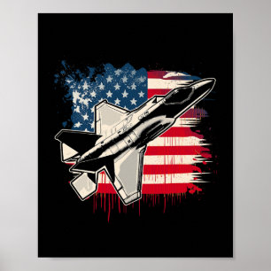Usa Fighter Jet F-35 4th Of July Men Women Kids Pa Poster