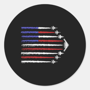 Usa Fighter Jets 4th Of July Men Women Kids Funny Classic Round Sticker