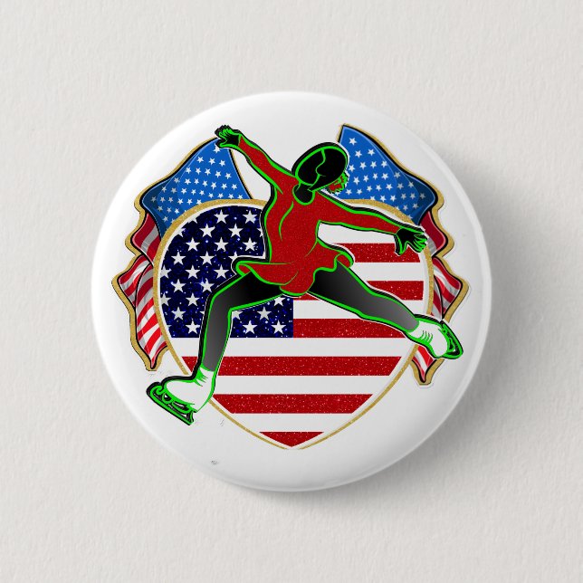 USA Figure Skater BUTTON (Front)