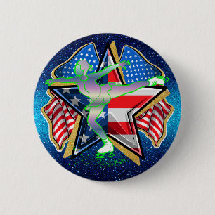 USA Figure Skater Button