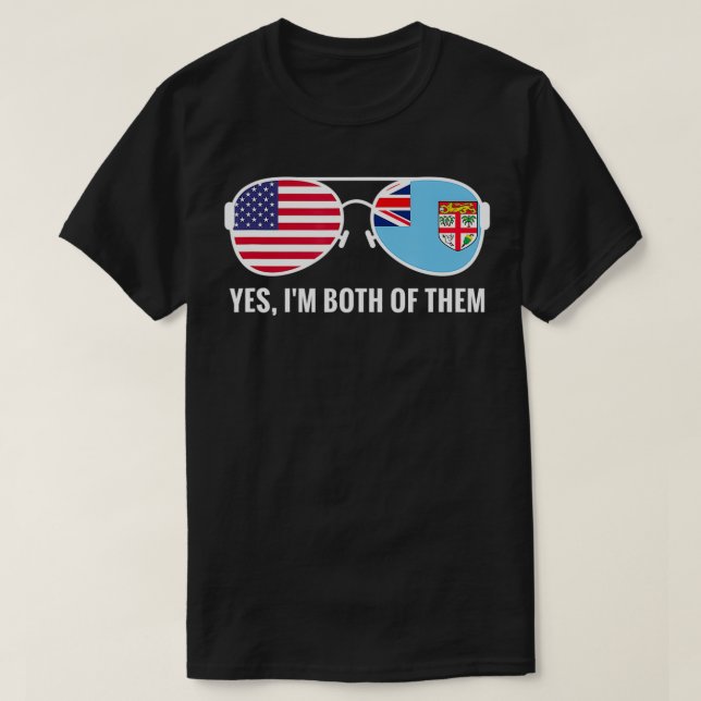 USA Fiji Flag Sunglasses Fijian redneck  T-Shirt (Design Front)