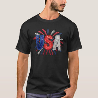 USA Fireworks American Freedom Patriotic Happy 4th T-Shirt