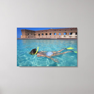 USA, FL, Florida Keys, Fort Jefferson, 1846, Canvas Print