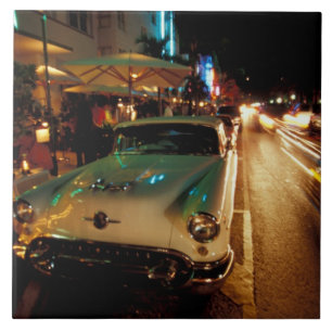 USA, FL, Miami, South Beach at night. 2 Tile