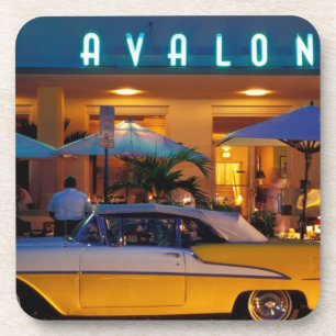 USA, FL, Miami, South Beach at night. Coaster