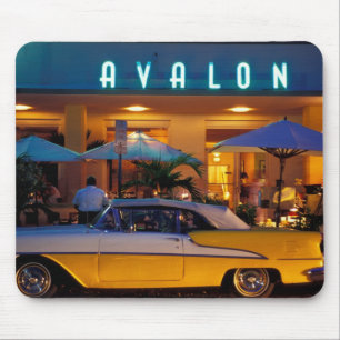 USA, FL, Miami, South Beach at night. Mouse Pad