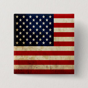 USA Flag 15 Cm Square Badge