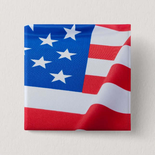 USA Flag 15 Cm Square Badge (Front)