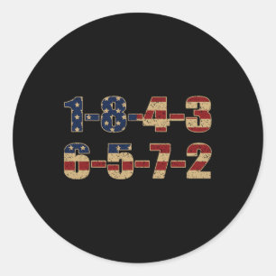 Usa Flag 18436572 Firing Order Small Block Engine Classic Round Sticker