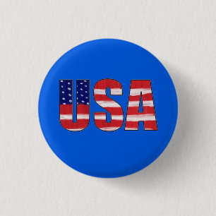 USA Flag 3 Cm Round Badge