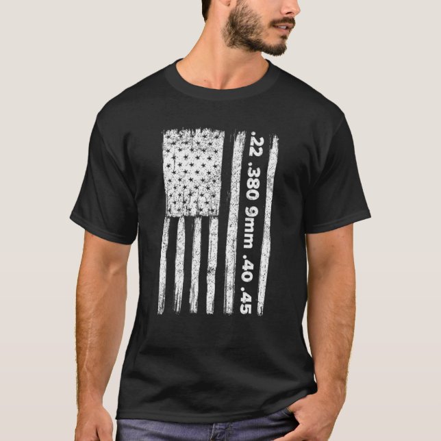 USA Flag 4Th July American Red White Blue Stripes T-Shirt (Front)