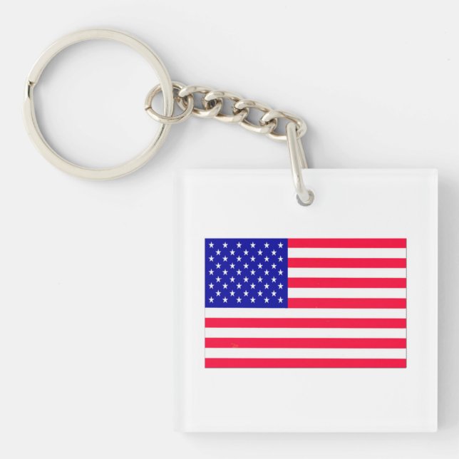 USA Flag 4th July  Key Ring (Front)