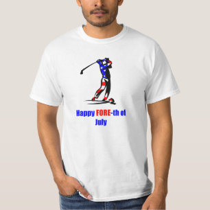USA Flag 4th of July Golf T-Shirt
