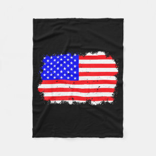 USA Flag 4th Of July independence day Fleece Blanket