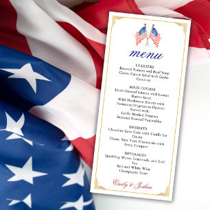 USA Flag 4th of July Patriotic Wedding Menu