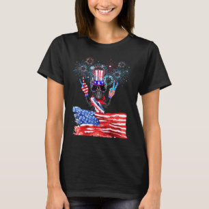 Usa Flag 4th Of July Red White Blue Boston Terrier T-Shirt