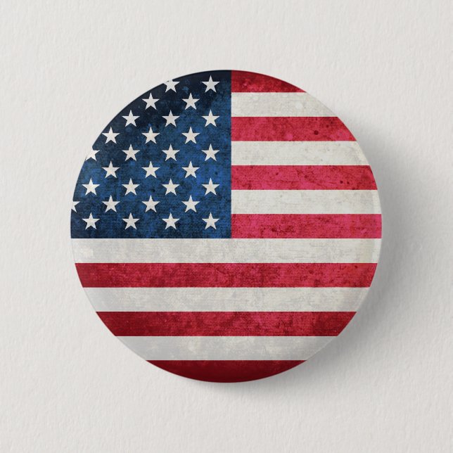 USA flag 6 Cm Round Badge (Front)